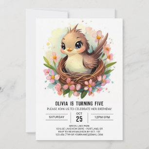 Invitación Cumpleaños Editable Songbird