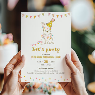 Invitación Cumpleaños Editable Tema Perritos Edad Niños Vamos