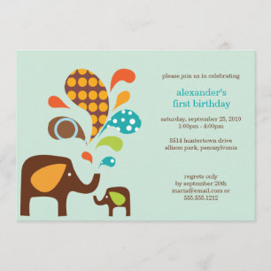 Invitación cumpleaños elefante