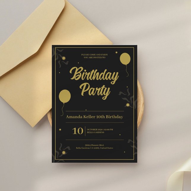 Invitación Cumpleaños Elegante (Subido por el creador)