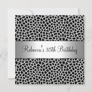 Invitación Cumpleaños Elegante de 35 años con Estampado de An