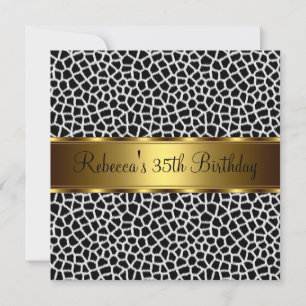 Invitación Cumpleaños Elegante de 35 años con Estampado de An