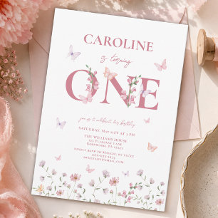 Invitación Cumpleaños elegante de mariposa en acuarela