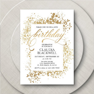 Invitación Cumpleaños elegante de oro