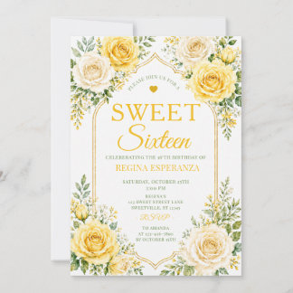 Invitación Cumpleaños elegante de Sweet Sixteen de verano en