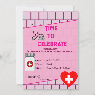 Invitación Cumpleaños elegante del médico