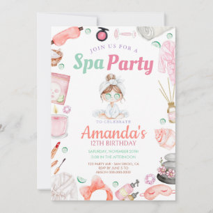 Invitación Cumpleaños elegante día de Spa