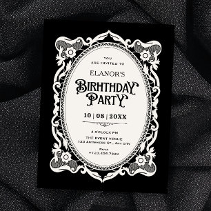 Invitación cumpleaños elegante gótico
