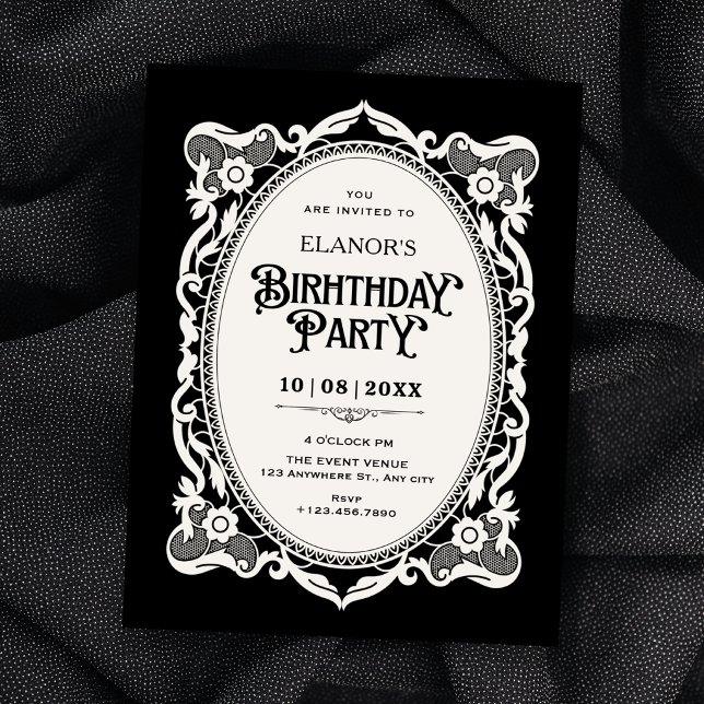 Invitación cumpleaños elegante gótico (Subido por el creador)