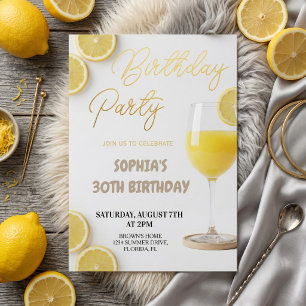 Invitación Cumpleaños elegante inspirado en limón