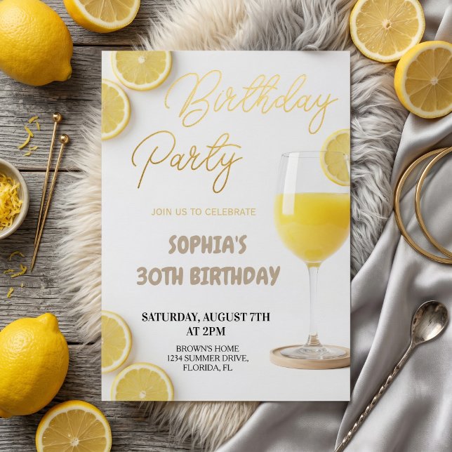 Invitación Cumpleaños elegante inspirado en limón (Subido por el creador)
