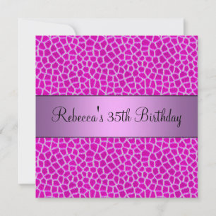 Invitación Cumpleaños elegante número 35 con estampado de ani