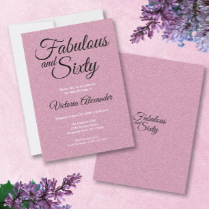 Invitación Cumpleaños elegante rosa con brillo Fabuloso y Ses