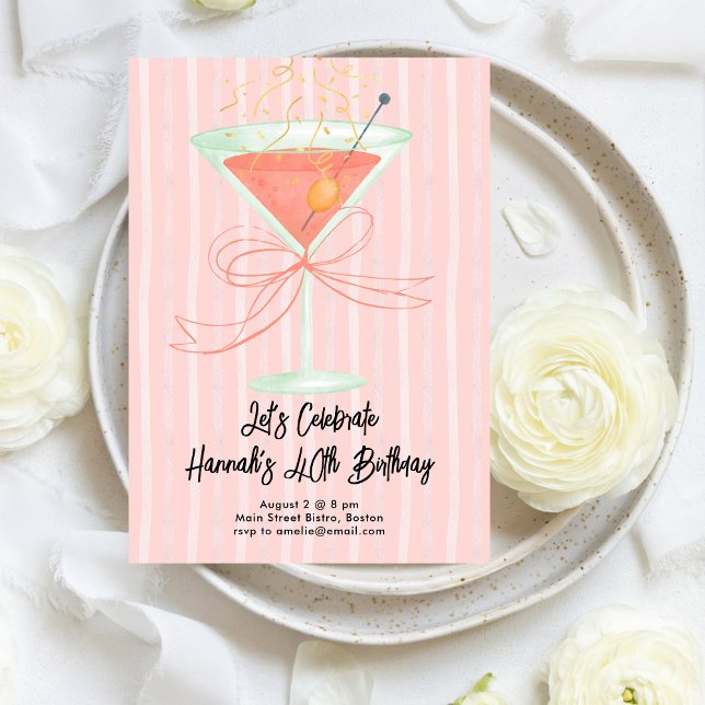 Invitación Cumpleaños emblemático con Martini (Subido por el creador)