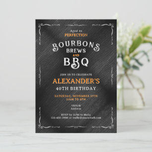 Invitación Cumpleaños emblemático de Bourbons Brews y BBQ