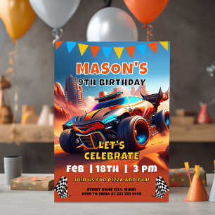 Invitación Cumpleaños Emocionante en la Pista de Carreras
