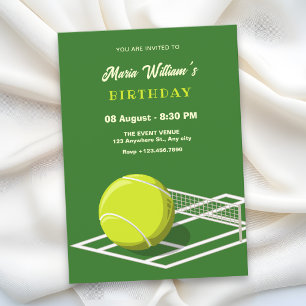 Invitación Cumpleaños en cancha de tenis
