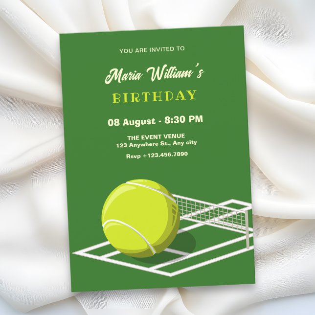 Invitación Cumpleaños en cancha de tenis (Subido por el creador)