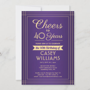 Invitación Cumpleaños en cualquier año Felicitaciones Morado