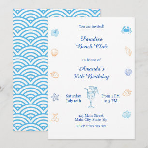 Invitación Cumpleaños en el Club de Playa