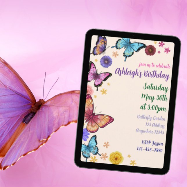 Invitación Cumpleaños en el Jardín de Mariposas  (Subido por el creador)
