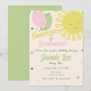 Invitación Cumpleaños en el parque con limonada de limón y li