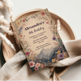 Invitación Cumpleaños en la Montaña de Flores Silvestres