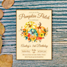 Invitación Cumpleaños en la parcela de calabazas