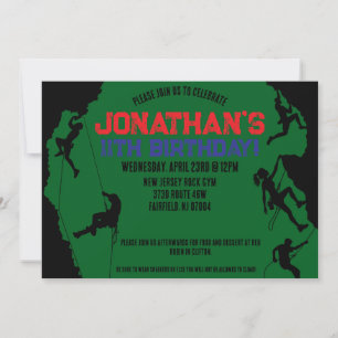 Invitación Cumpleaños en la sala de escalada en roca