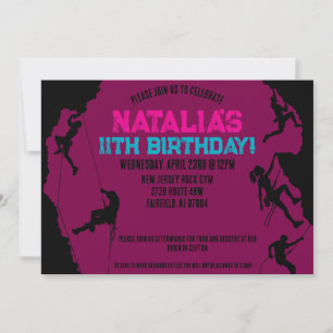 Invitación Cumpleaños en la sala de escalada en roca