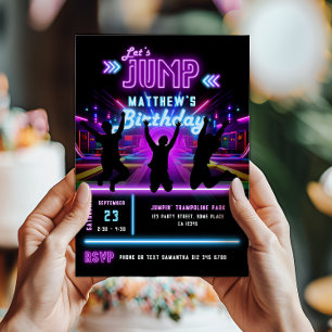Invitación Cumpleaños en Let's Jump Neon Trampoline Park