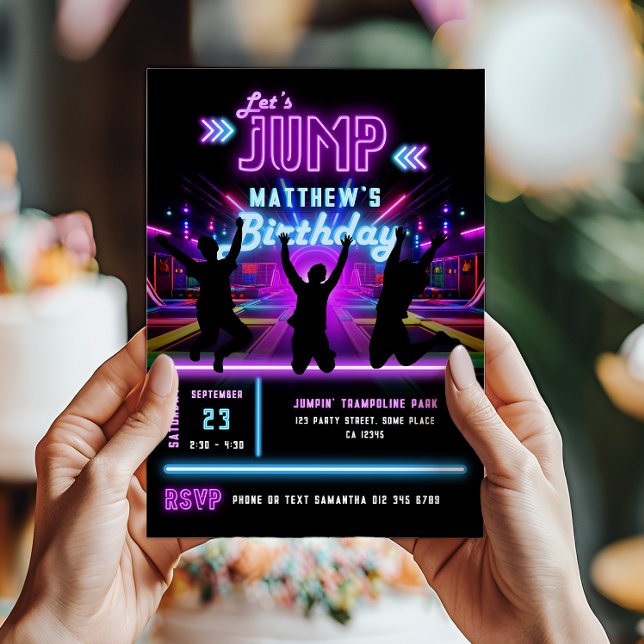 Invitación Cumpleaños en Let's Jump Neon Trampoline Park (Subido por el creador)