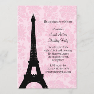 Invitación Cumpleaños en París Dulce Dieciséis