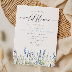 Invitación Cumpleaños en un prado de flores silvestres capric