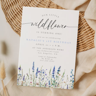 Invitación Cumpleaños en un prado de flores silvestres capric