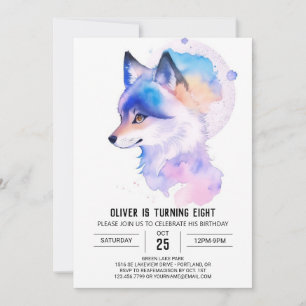 Invitación Cumpleaños encantado de Cute Wolf Pup
