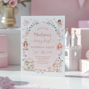 Invitación Cumpleaños encantado de la niña hada mágica 1