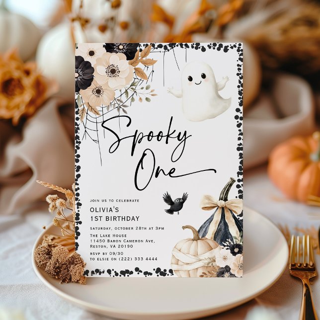Invitación Cumpleaños encantador de un pequeño fantasma espel (Subido por el creador)