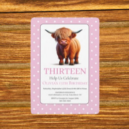 Invitación Cumpleaños encantador y lindo de la vaca de las Hi