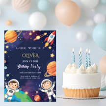 Cumpleaños épico de niños en el espacio exterior