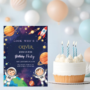 Invitación Cumpleaños épico de niños en el espacio exterior