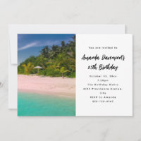 Cumpleaños Escénico de Playa Tropical Océano Acuam