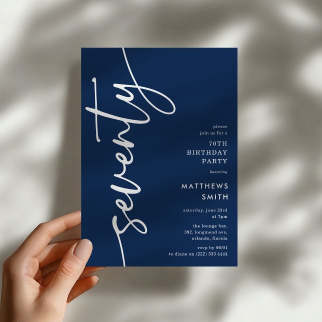 Invitación Cumpleaños Escritura Setenta 70 (Subido por el creador)