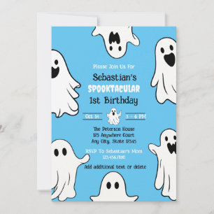 Invitación Cumpleaños espeluznante 1 cumpleaños fantasma lind