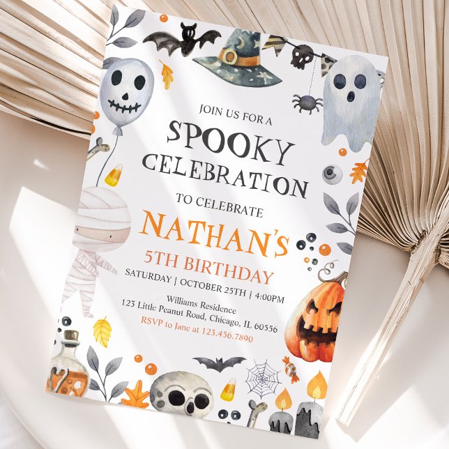 Invitación Cumpleaños espeluznante de Halloween (Subido por el creador)