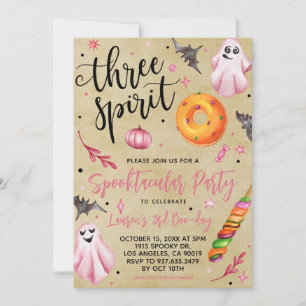 Invitación Cumpleaños espeluznante de Halloween de Three Spir