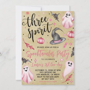 Invitación Cumpleaños espeluznante de Halloween de Three Spir