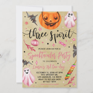 Invitación Cumpleaños espeluznante de Halloween de Three Spir