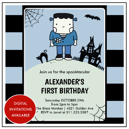 Invitación Cumpleaños espeluznante de Halloween para niño de