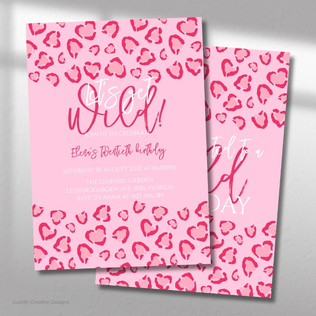 Invitación Cumpleaños Estilo Animal Print Rosa Leopardo Fiest (Subido por el creador)